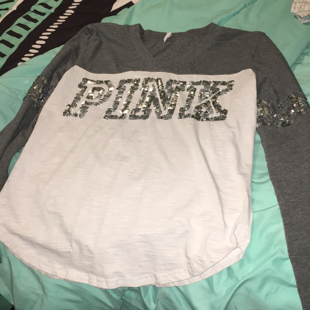 Sequined long sleeve PINK shirt